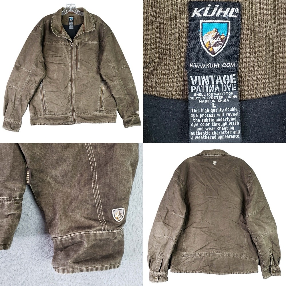 Kuhl Burr Jacket Mens Large Brown Full Zip Lined Casual Work Outdoor Coat